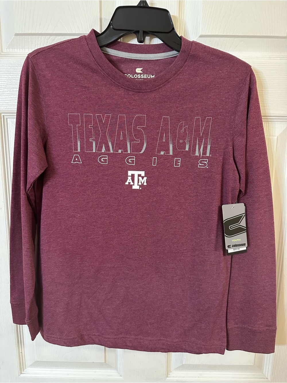 Colosseum Maroon Texas A&M Youth 12-14 Long Sleeve Tee